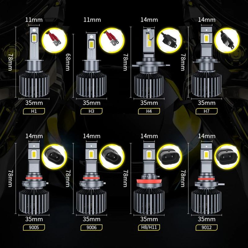 Dxz New LED Headlights 9005/Hb3 9006/Hb4 6500K Car Headlamp Hot Selling Automobile Bulbs LED Headlight Factory