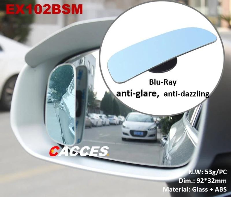 Cacces 2PC Universal Blu-Ray Auto Blind Spot Car Mirror Adjustable Wide Angle Side Rearview Blind Spot Mirror, Super HD Frameless Convex Square Rear View Mirror