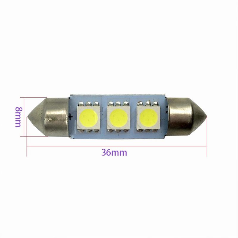 White 5050 3 SMD C5w 36mm 39mm 41mm Festoon Dome LED Light Bulbs Reading License Plate Headlight Light Lamp 12V