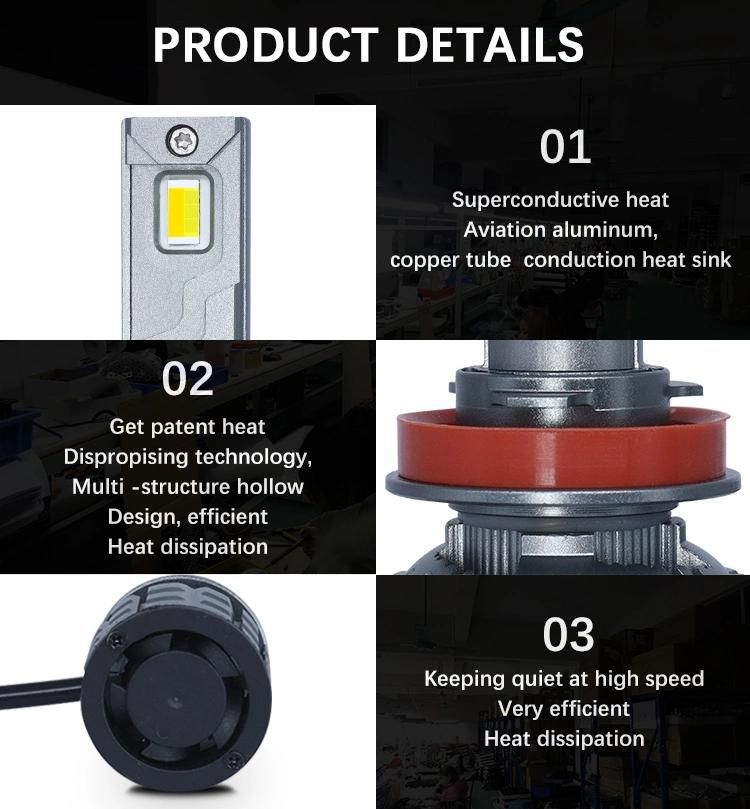 Car LED Headlight H7 H3 H11 9005 Hb3 9006 Super Bright Three-Color Flashing Front Fog Light LED Headlight Bulb X7 LED