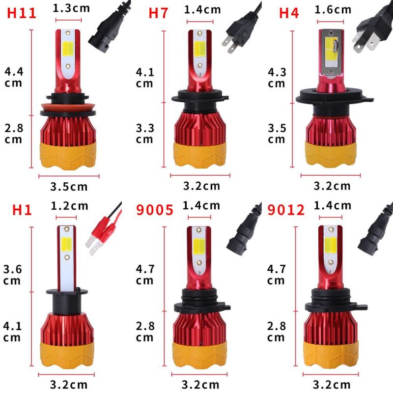 New Product K5 Three Color H4 Canbus H7 LED Car Headlight Kit 4300K 8000K 10000lm H1 H3 H11 9005 Hb3 9006 Hb4 H8 6000K Bulbs Car Accessories