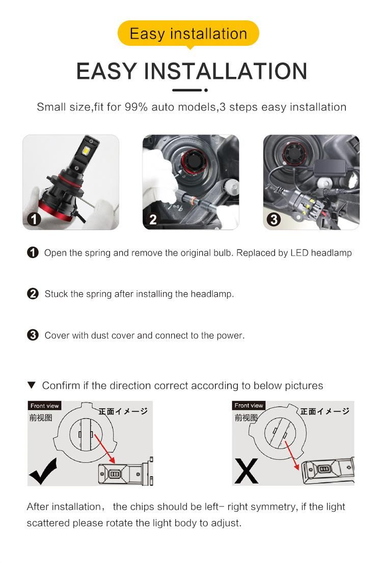 D9s LED Headlight Bulb Car LED Lighting 9005 9006 9012 55W 7035 LED Chips Auto Lamps LED Light Bulb Auto Light