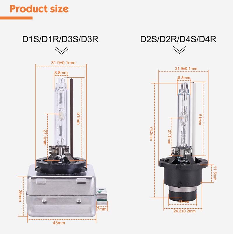 D1s D3s Xenon HID Car Headlight Bulb Kit 12V 35W D1c D1r 4300K 5000K 6000K 8000K Headlamp Bulbs with Metal Bracket Protect