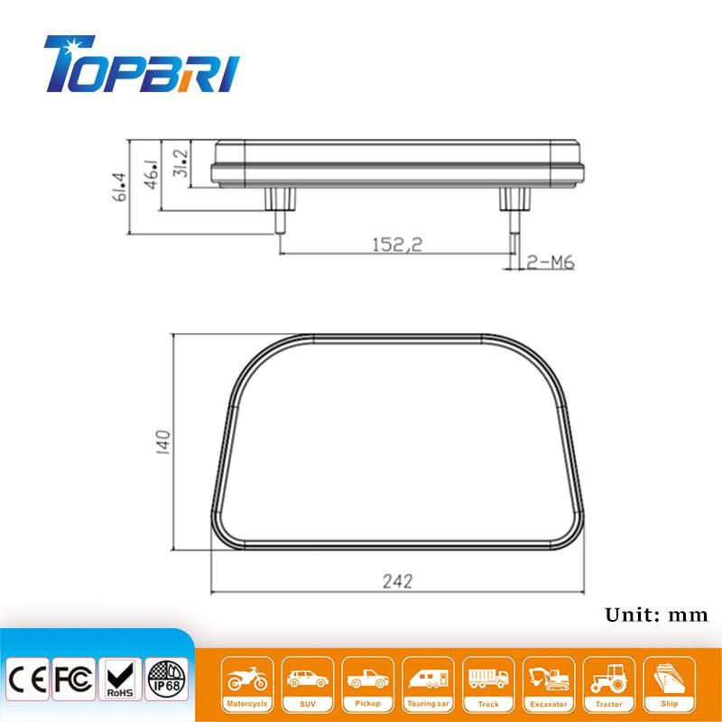 Waterproof LED Combination Tail Light for Truck Trailer