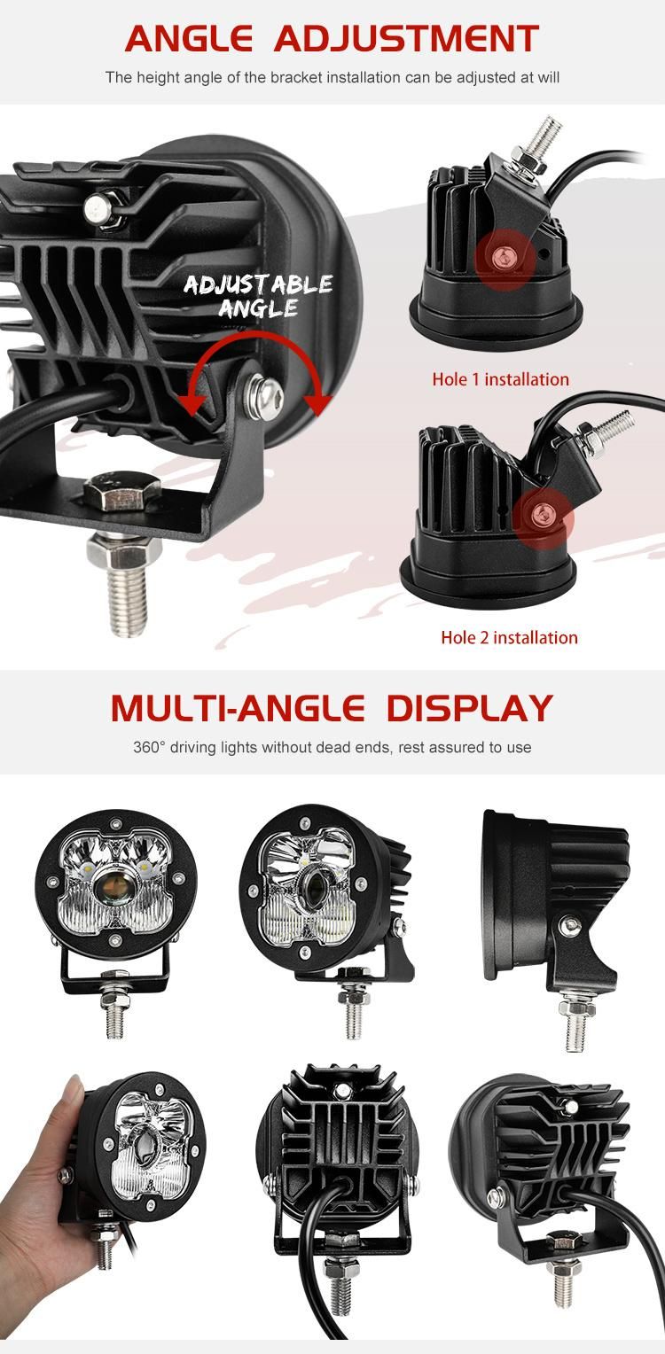 2020 New Spot Beam Driving Light LED Laser Light Irradiation 3inch Square off Road Round Headlight Laser LED Work Light