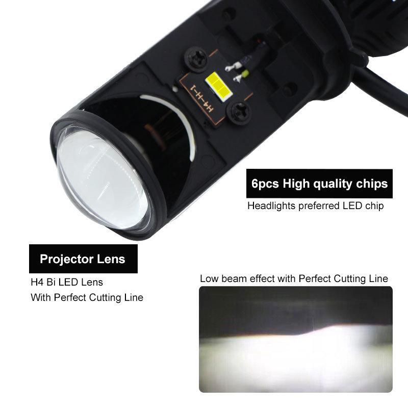 H4 LED Auto Lamps with Mini Projector Lens 10000lm Hi/Lo Beam LED Car Headght