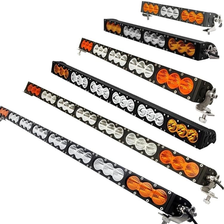 White Amber LED Light Bar for Offroad 4X4 4WD 12V 24V 7 12 39 50 Inch 120W 180W 240W 300W Dual Color Light Bar