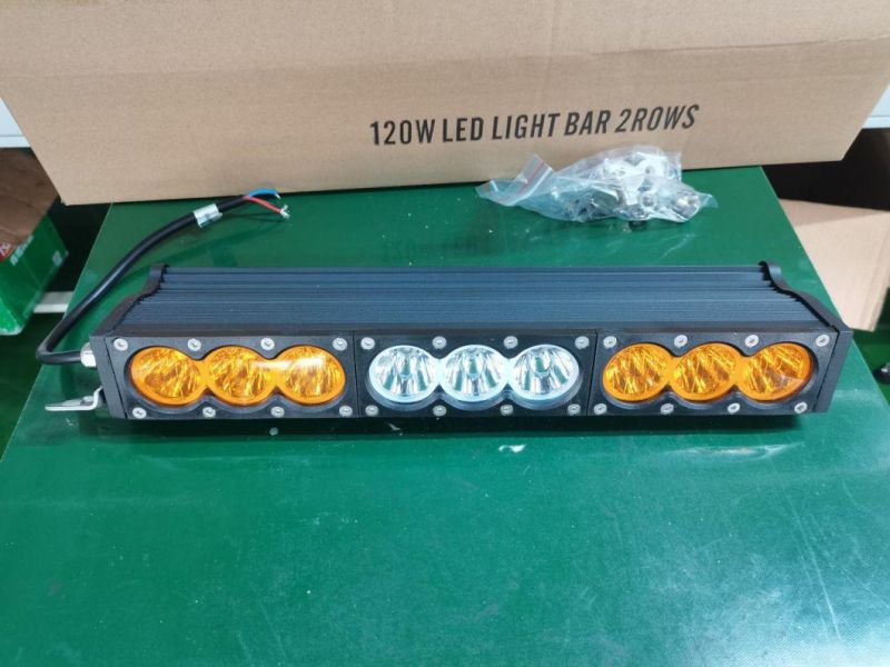 IP67 Spot Flood Combo Amber White LED Light Bar for ATV UTV Jeep Offroad