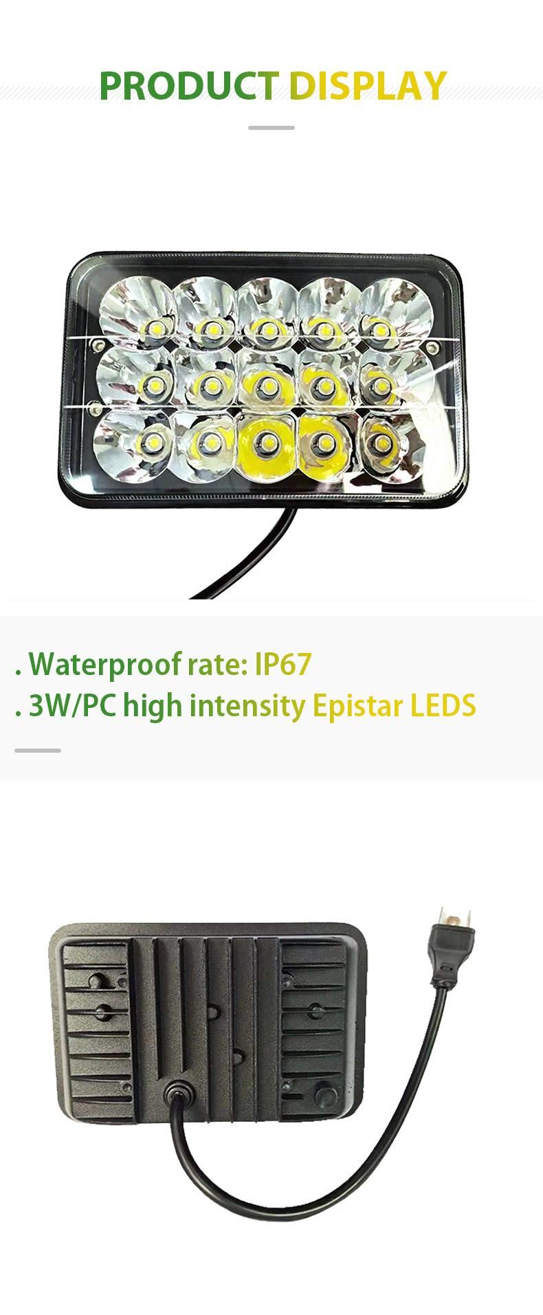 Weefine Factory Supply 45W 5inch 15LEDs Auto Offroad LED Work Headlight