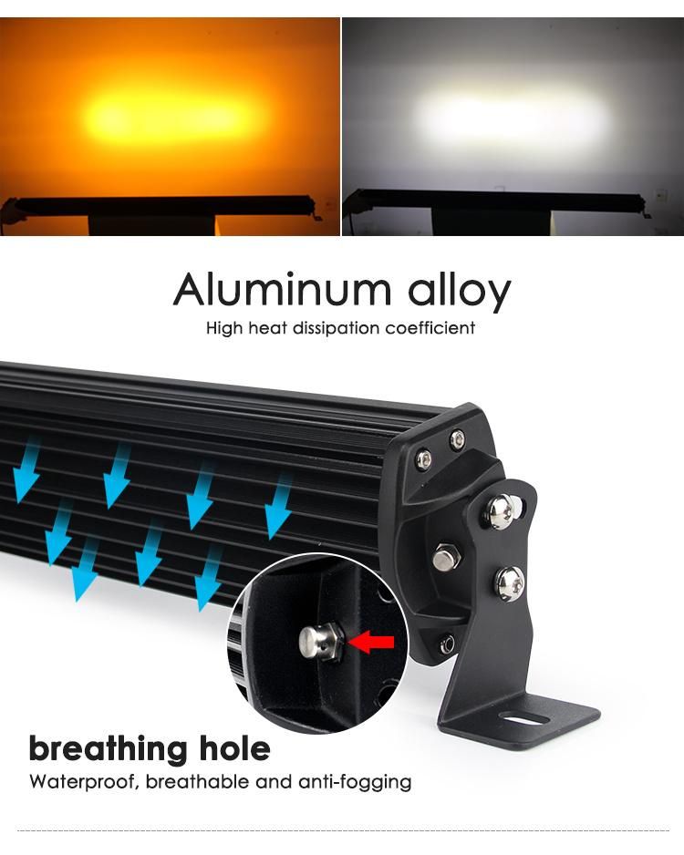 White Yellow Dual Color Strobe Truck LED 4X4 Light Bar Triple Row LED Light Bar