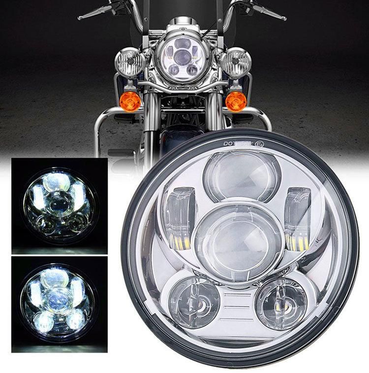 5.75" 5-3/4" Motorcycle Projector Headlamp for Harley Sportster Dyna Street Bob Fxdb 5.75 Inch 45W LED Lamp Headlight