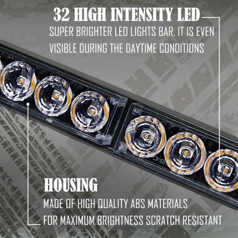 High Power 72W Car COB Warning Light Car Styling External Emergency Strobe Lights Flash Bar