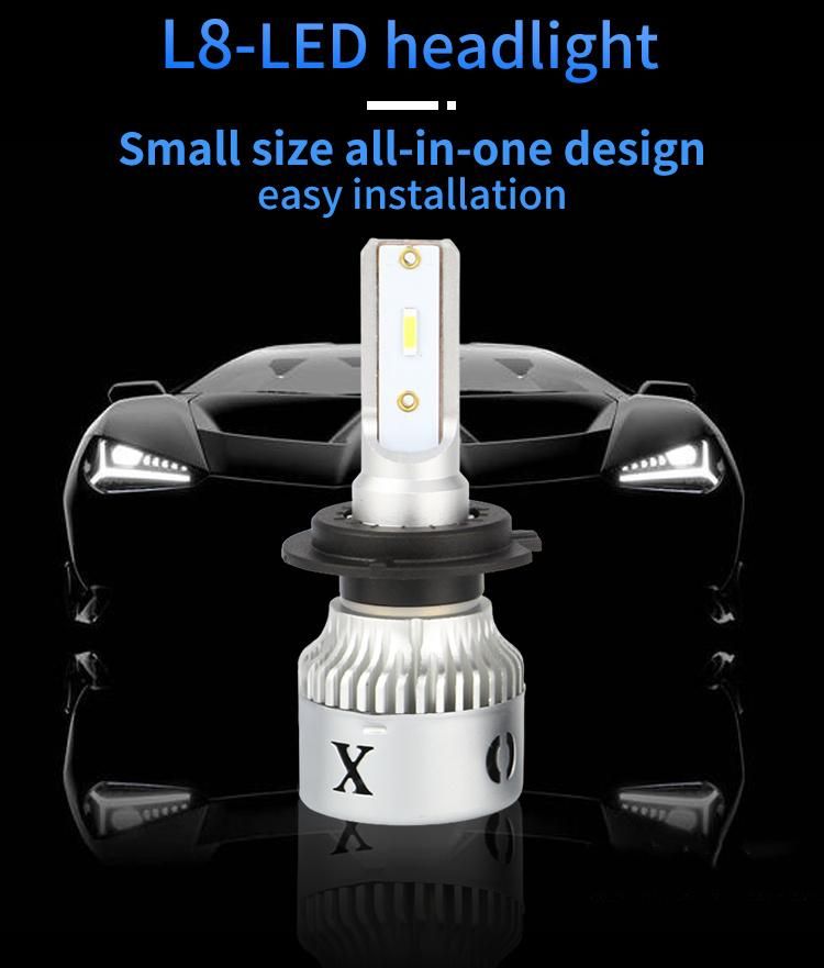 L8 1860 Chip 30W 4500lm 6500K White Small Lamp LED Auto Parking Tail Light Bulbs Car LED Signal Light H7