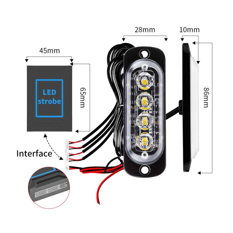 Dxz 4 in 1 Strobelight Hazard Warning Light Flashing Warning Light for Car Truck