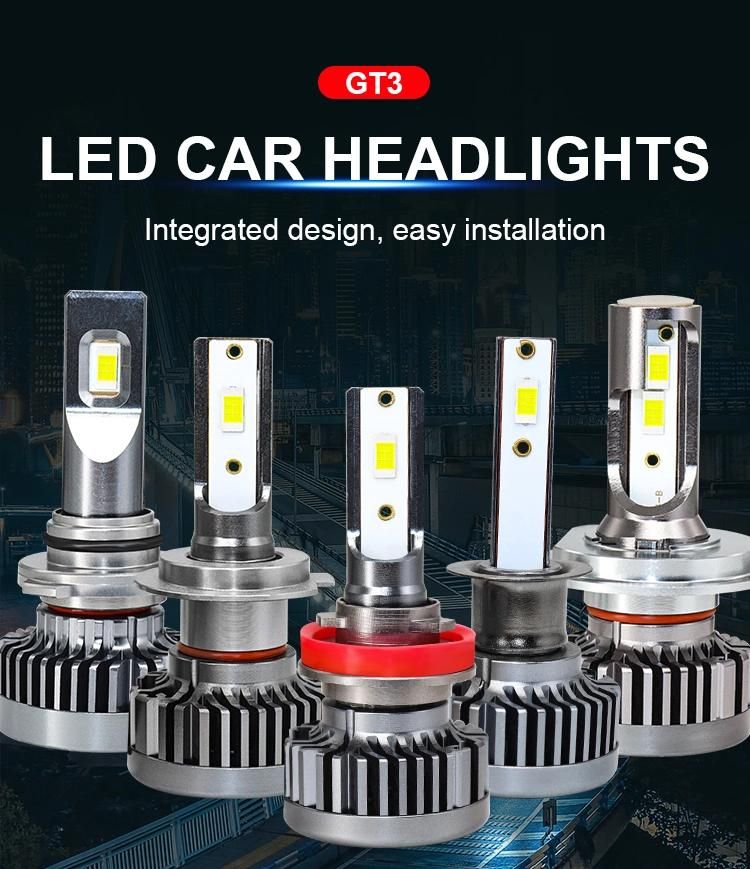 Mini Gt3 LED Headlight Bulb Canbus 16000lm 120W 6000K Decoder Luces Focos H7 H11 LED H4 Car LED Headlight