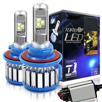 New Plug&Play T1 Turbo LED Car Headlight H1 H3 H4 H7 H8 H9 H11 9004 9005 9006 880 881 Running Light Canbus Lamp