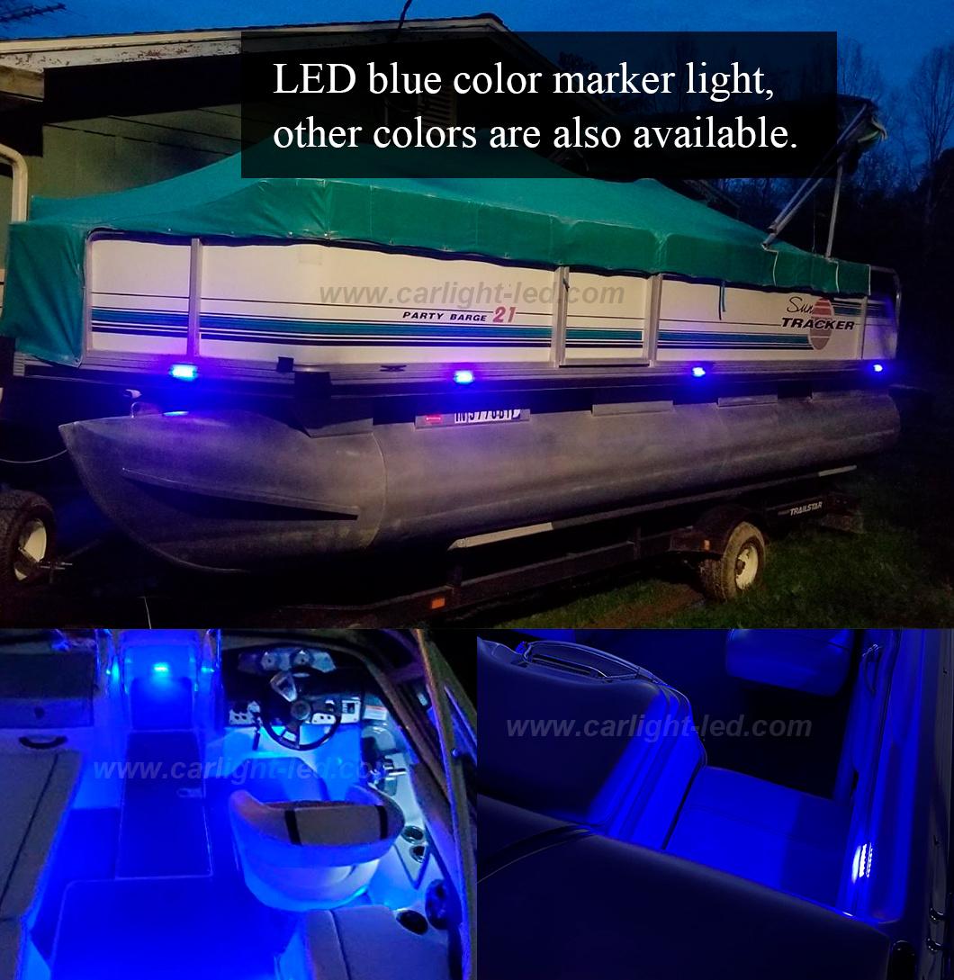 Transparent Shell Blue Color LED Side Marker Lamps for Truck Trailer Vessel Boat Ship Tractor