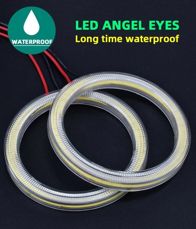 LED Angel Eyes Daytime Running Light for Fog Light Headlight Waterproof Universal Electric Bike Motorcycle White Red Blue Car ATV Driving Working Light