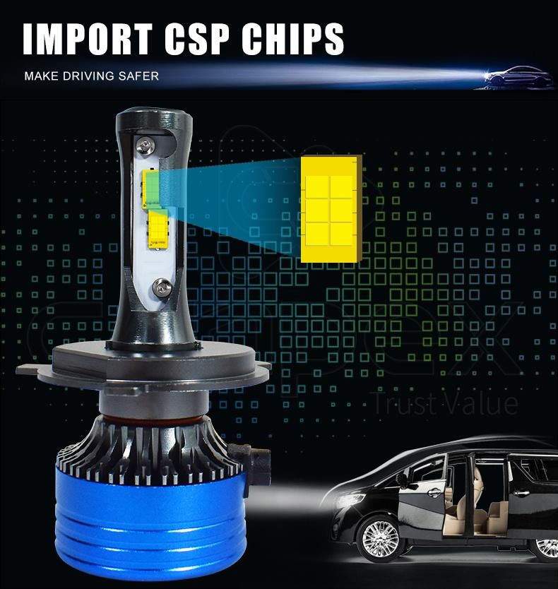 Conpex 36W 3600lm 12V 24V LED Headlights Cooling Fan Hot High Beam Csp H4 Car LED Headlight Bulb