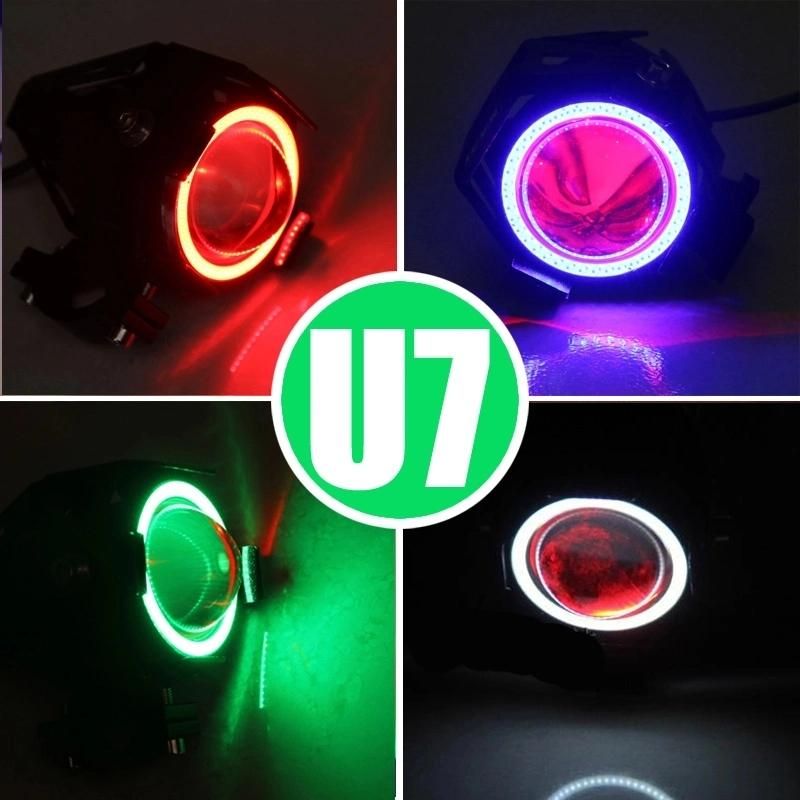 Motorcycle LED Headlight U7 125W 10000lm 6000K/6500K CREE Chip 9-32V White Light Driving Fog Lights Decorative Lights Headlight