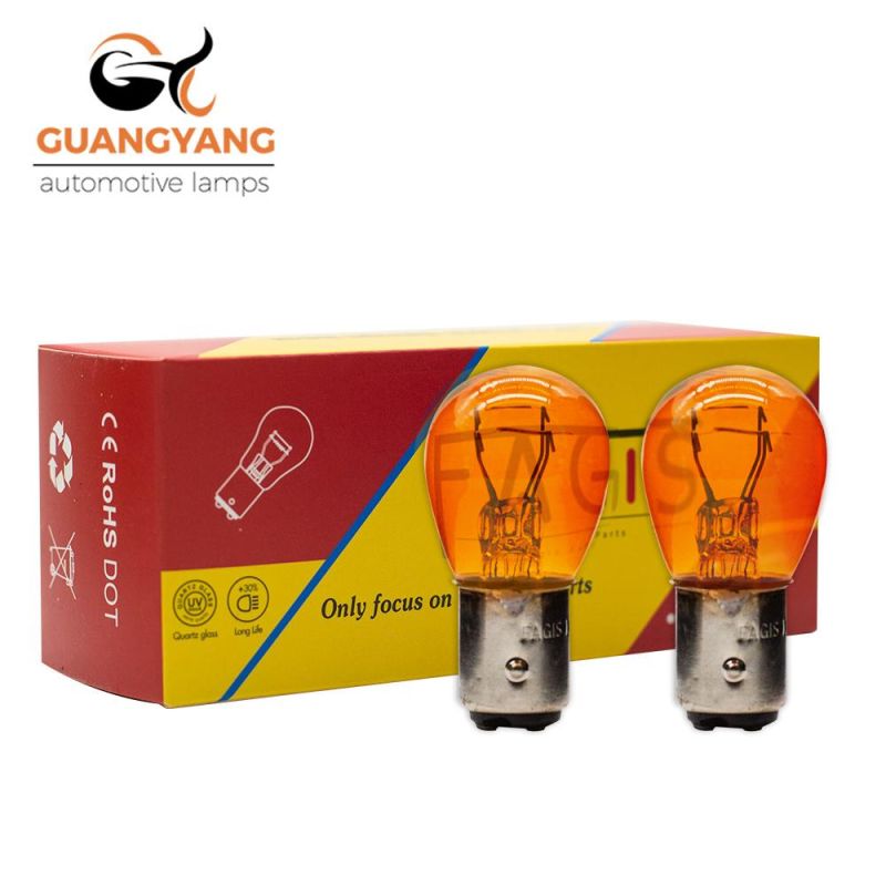 S25 Amber 1157 P21/5W Bay15D 12V 21/5W Small Auto Bulbs Car Stop Lighting Factory