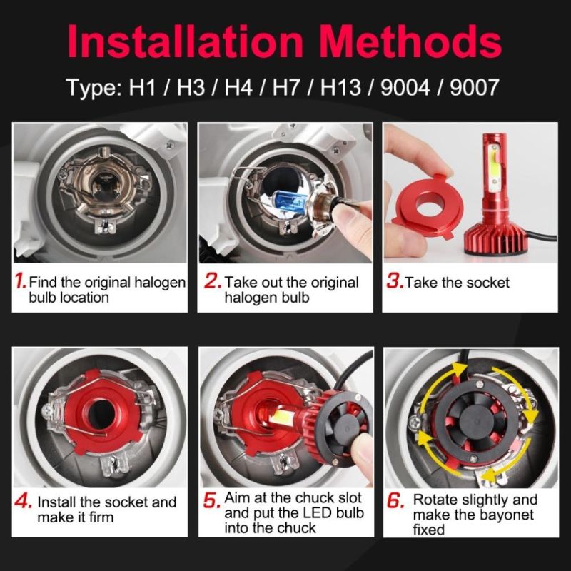 LED Headlamp H1 H4 H7 H11 Hb3 Hb4 Car LED Auto Lights LED DRL Headlight