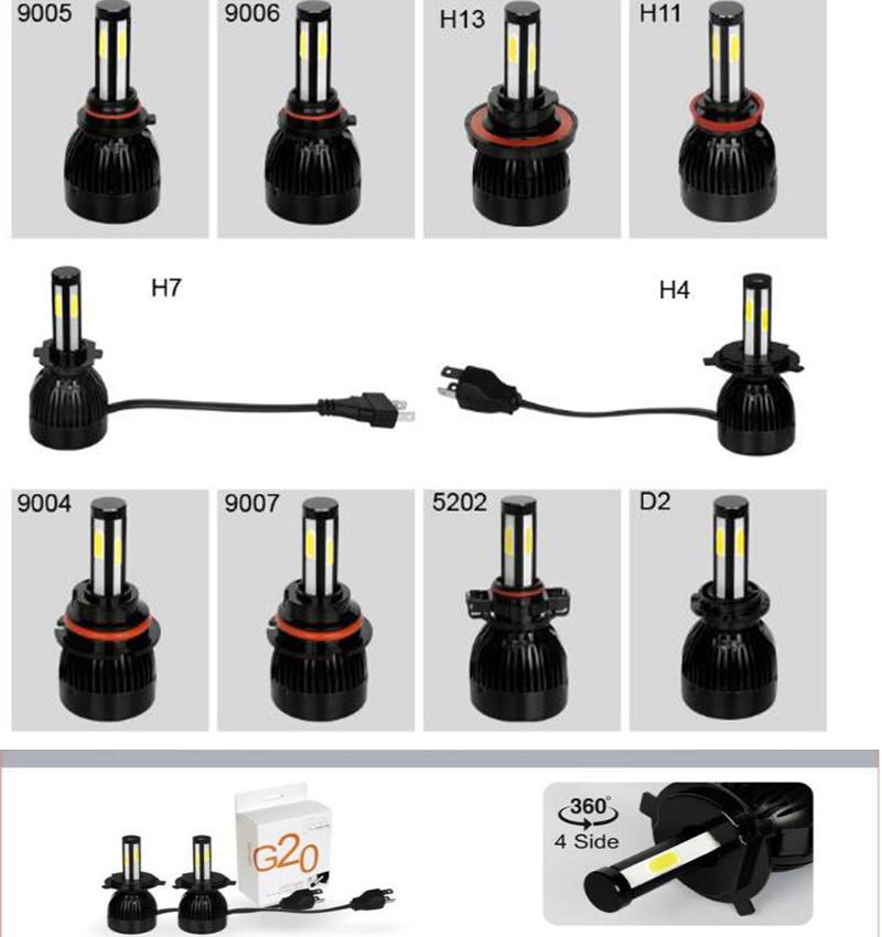 Hot Sale New Design G20 Have Flip Chip LED Light with 80W Auto Parts LED Headlight and Car LED Light