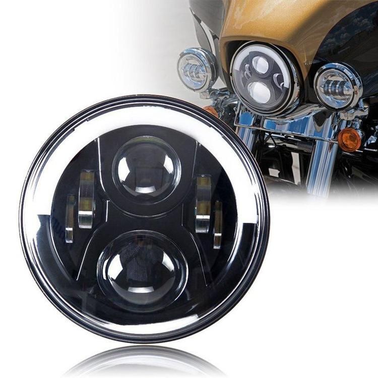 60W DRL Halo Angle Eyes 7" LED Headlamp High Low Turn Signal for Jeep Jk Tj 7inch LED Headlight