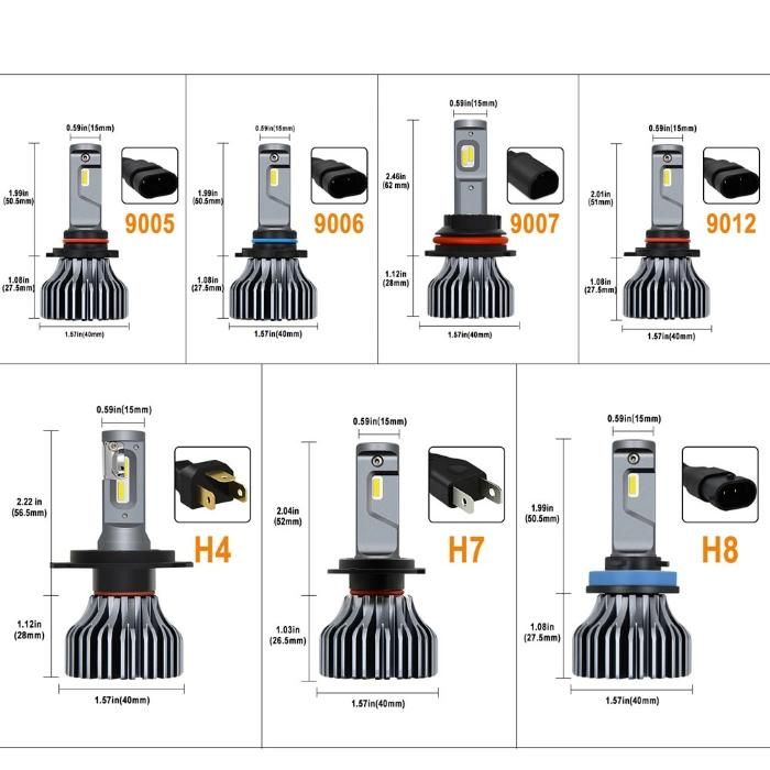 X3 X5 LED Light Bulb H4 H7 H11 9005 50W 6000K