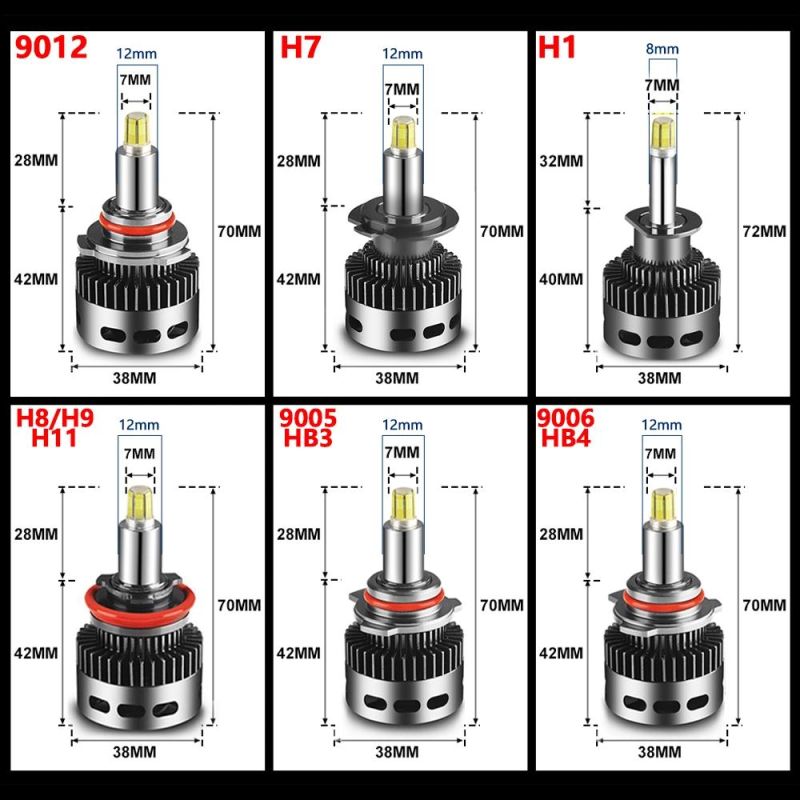 Hot Sale LED Lighting Bulb Ce RoHS Approval Waterproof Auto Headlig LED Light H1 H3 H4 H7 H11 H16 Universal Car LED Headlight