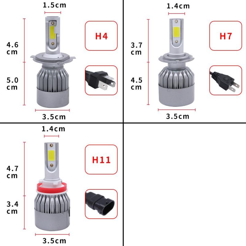 Auto Part LED Car Headlight Kit 6500K Wholesale Cheap 8000lm H11 Car Headlight LED H7