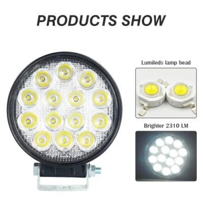 Universal 27W LED Round Driving Roof Bar Bumper Work Light Truck Fog Boat Lighting for Truck Pickup Jeep SUV ATV UTV