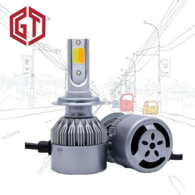 36W 8000lm High Lumen Vehicle Lights Fan Cooling H4 H11 Bulbs C6 Dual Color H7 Auto Car LED Headlight