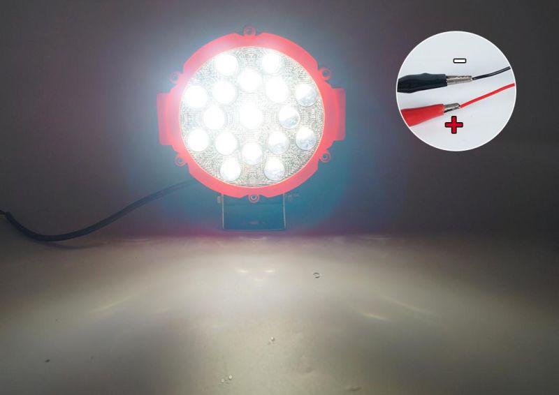 `7 Inch 51W Waterproof LED Pods Round Flood Beam Lamp LED Work Light Bar