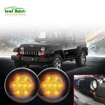 Amber LED Front Turn Signal Light Assembly 2007-2017 for Jeep Wrangler Jk Turn Lamp Fender Flares Eyebrow Indicator