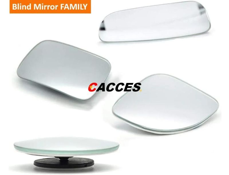 Cacces HD Glass and ABS Housing Wide Angle Convex Rear View Blind Spot Mirror for Cars All Vehicles High Quality Adjustable 360 Rotation 2PCS Big Expansive View