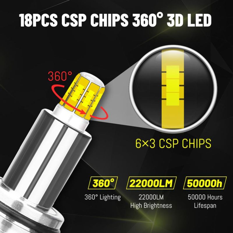 High Brightness Car LED Headlight 120W 20000lm 9-32V Csp H1 H7 H4 9004 9007 Highlight Bulbs LED Auto Car Headlight Bulbs 6000K