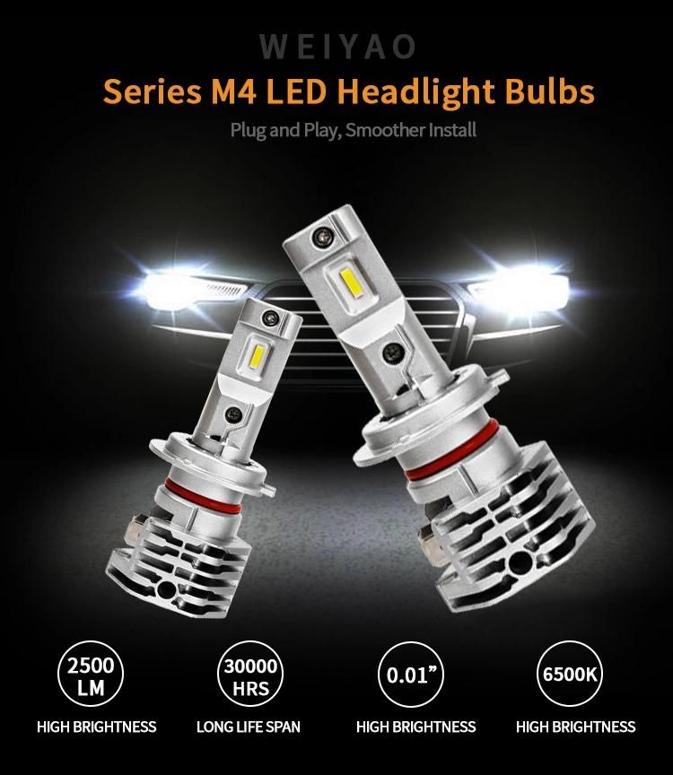 New 6000K 60W Fan Cooling Car LED Headlight Bulbs H4 LED Headlight