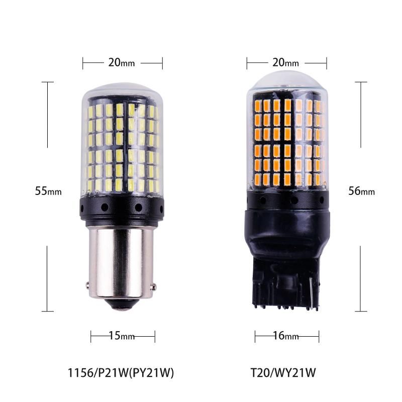 Carolyn 1156 1157 Brake Light T15 T20 Turn Sign Light 12V P21W Car LED Bulb 3030 27SMD LED Canbus Reverse Light 7440 W21W W21/5W S25 1156 Ba15s