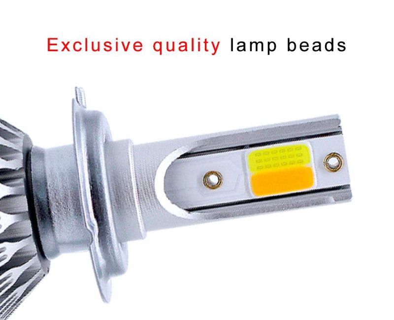 36W 8000lm High Lumen Vehicle Lights Fan Cooling H4 H11 Bulbs C6 Dual Color H7 Auto Car LED Headlight