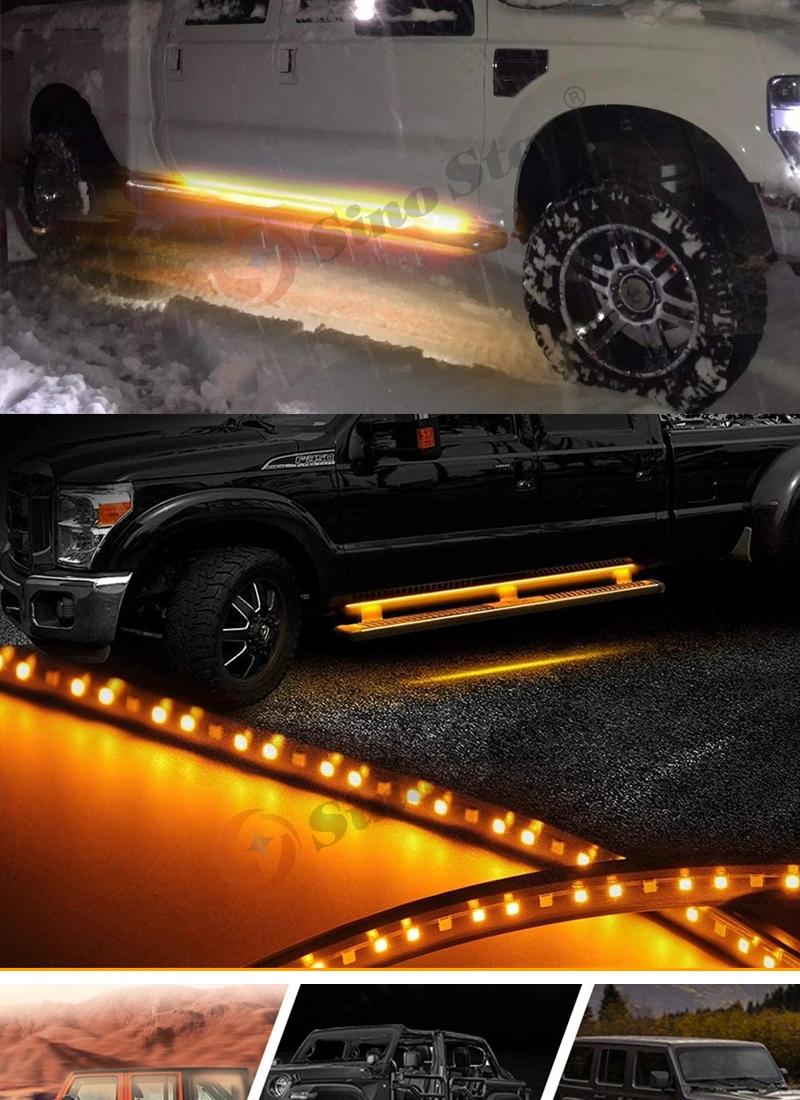 Sw71517020 2PCS 70" LED Running Board Lights Amber Turn Signal Lights Side Maker Lighting Bar Strips for Truck Pickup SUV Van