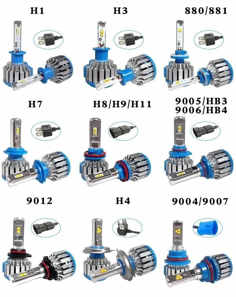 T1  Cheap Factory Wholesale High Power Import Chip High Low Beam 12000lm H1 H3 H11 H7 H4 Car LED Headlight