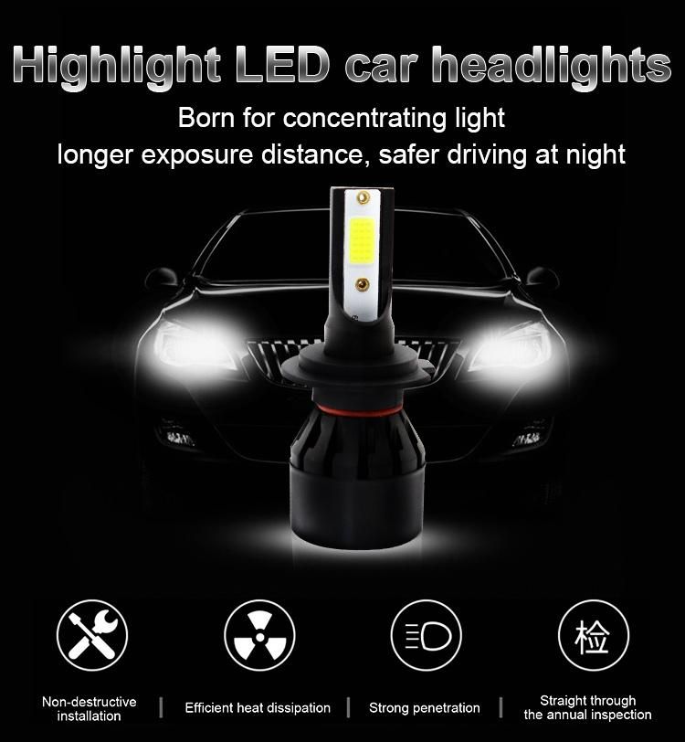 Cheap LED Lights Wholesale Auto Faros H13  Waterproof Lamp H1 H3 H11 9005 9006 H7 C6 H4 Car LED Headlight