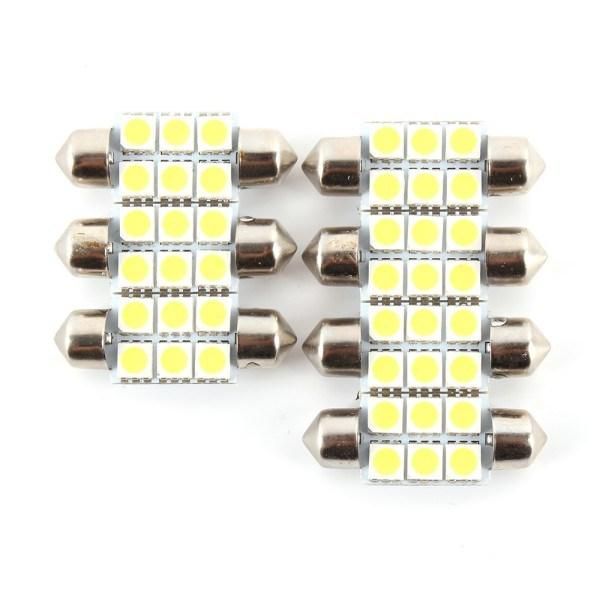 White Festoon LED Dome Light 5050 SMD 6 LED C5w Car Auto Interior Door Light Bulb 12V Reading Light Map Lamp 31/36/39/42mm