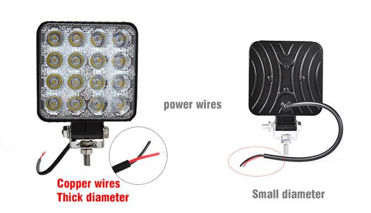 16 LED 48W LED Work Light Square Spot Flood Light Beam 12V 24V Offroad for Truck Offroad 4X4 4WD Car SUV ATV