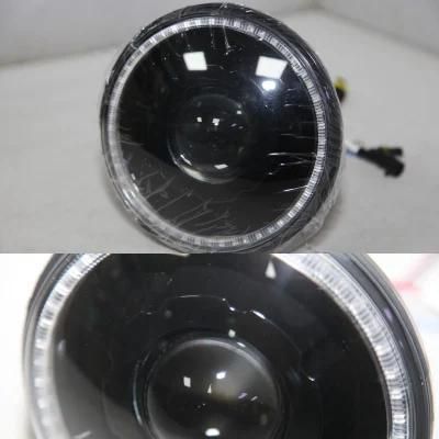 for Jeep Wrangler 2007-2015 Head Light Assembly Front Lamp White LED Angel Eyes Black Housing