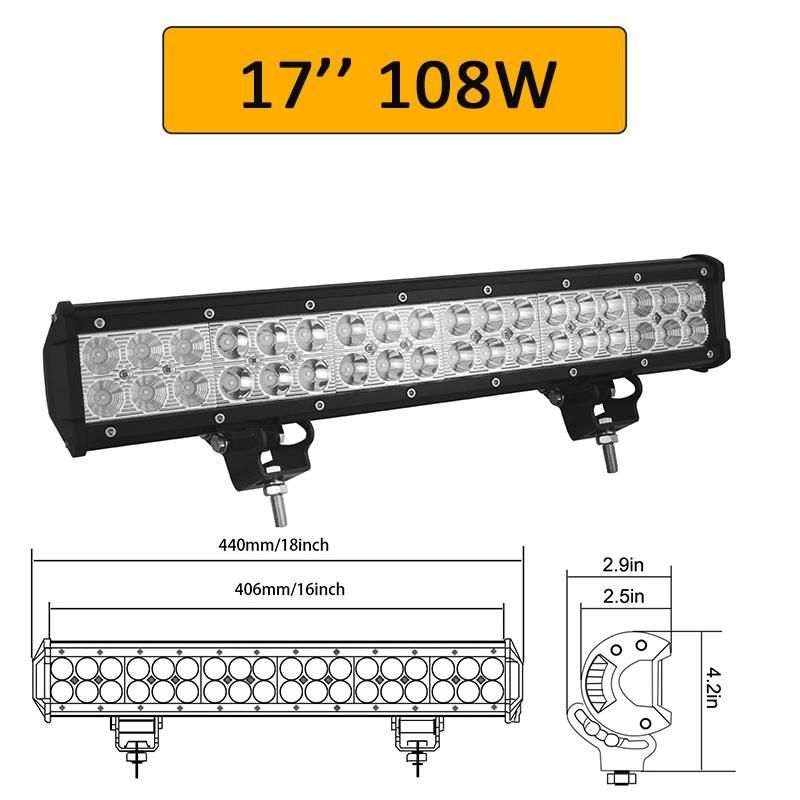 12′′ 22′′ 20inch 12V 24V Offroad LED Light Bar Spot Flood Combo 20′′ 126W LED Work Light for Jeep Car 4WD Truck SUV ATV