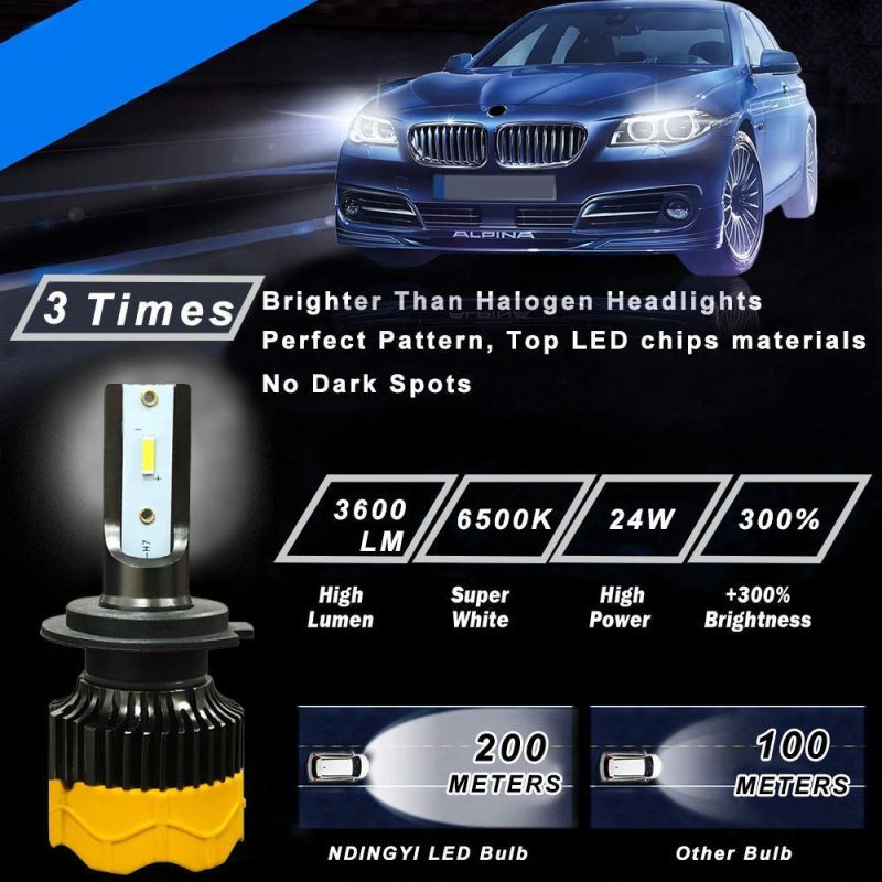 Hot Sale All-in-One Design 48W 5000lm 6500K Mi9 LED Headlight