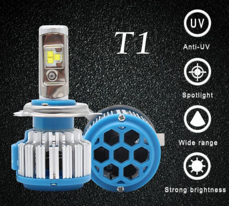 LED Car Headlight T1 LED H4 LED H1 High Power100W 5000lm 9-32V 9004 9007 H11 9005 Chip 7070 LED Lamp for Car Headlight Bulbs