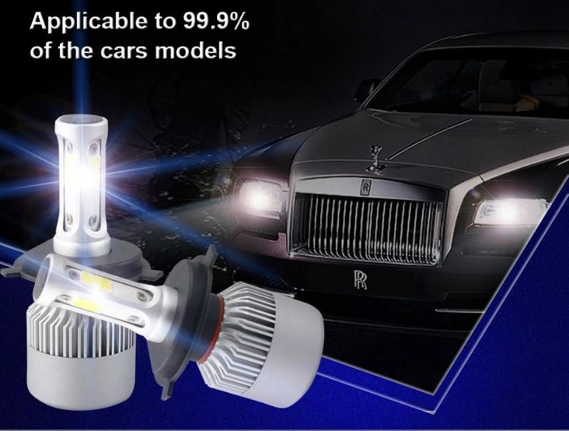 Cheapest Product Two Pieces LED Headlight Auto Lamps S2 COB Chips 72W 8000lm 6500K for 9V to 36V Lighting Range Auto Headlights